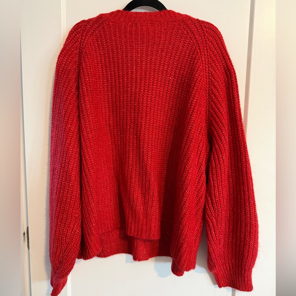 Reitmans Red Button-Up Sweater - Picture 3 of 3